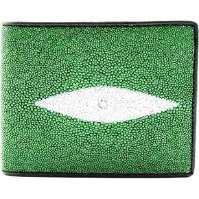 Emerald Green NEW Real Stingray Leather Skin Mens Bi-fold Wallet.