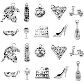 DanLingJewelry 100Pcs 10 Styles Tibetan Bowknot Charms Antique Silver Bow Tie Charms for DIY Necklace Bracelet Jewelry Making