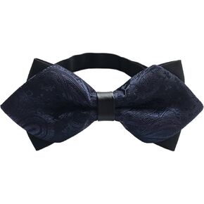 Elfeves Big Boy's Men's Floral Paisley Formal Double Layers Pre-Tied Bow Ties