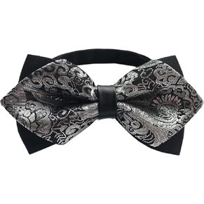 Elfeves Big Boy's Men's Floral Paisley Formal Double Layers Pre-Tied Bow Ties in Kuwait