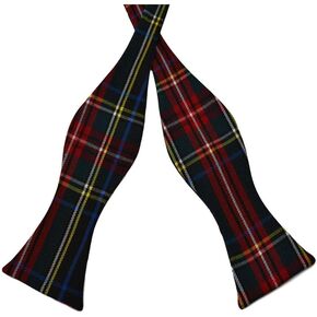 Traditional Dark Green Tartan Check Self-Tie Bow Tie, Scotland, Plaid