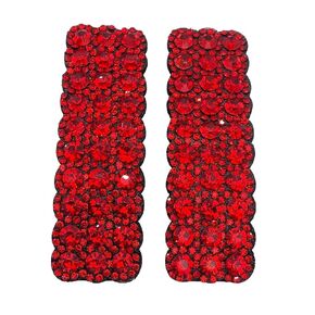 2Pcs Red Rhinestones Snap Hair Clips for Women Girls Rectangular Hairpins Korean Barrettes Hair Accessories，Clips and Barrettes