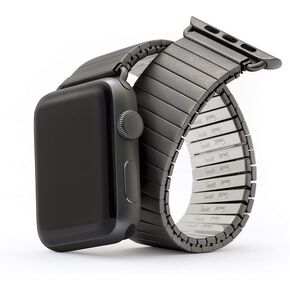 Speidel Twist-O-Flex Expansion band in IP Black compatible for use with the 42/44/45 Apple Watch Series 1, 2, 3, 4,5, 6 and 7 in Size 6