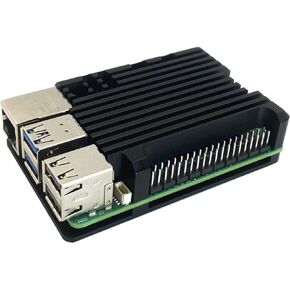 Raspberry Pi 5 Aluminum Alloy Armor Case,Pi 5 Heatsink Cooler,Passive Cooling Case for Raspberry Pi 5 4GB/8GB (with Dual Fan)