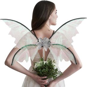 Hying Holiday Fairy Wings for Adults, Sparkle Butterfly Wing Wedding Costume Angel Wings for Women Girls Dress Up Accessories