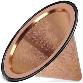 Compatible with Hario V60 Pour Over Coffee Filter - Wide Metal Base Reusable Stainless Steel Coffee Dripper - Paperless Coffee Filter for Sustainable Brewing