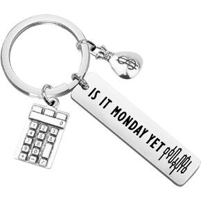 FAADBUK Funny Stock Market Trader Keychain Trader Banker Gift is It Monday Yet Jewelry Financial Analyst Advisor Keychain Stock Speculation Gift (Monday K-S)