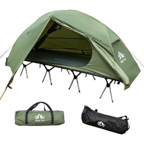 Night Cat Camping Cot Tent - Waterproof 1-Person Off-Ground Combo Cot Bed for Adults Portable Easy Set-up Tent