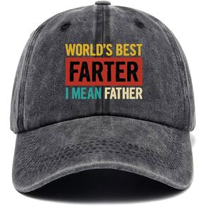 World's Best Farter I Mean Father,Funny Hats,Baseball Cap，Vintage Caps,Men Dad Hat,Adjustable Cotton Baseball Cap for Men Black