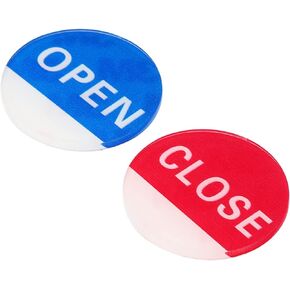 PATIKIL Open/Close Sticker, 3 Pairs/6 Pack Acrylic Self Stick Round Business Door Label Signs for Office Store, Blue/Red