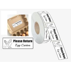 Please Return Egg Carton Tag Stickers 1 x 2.625 Inch - Farm Fresh Chicken Eggs Carton Labels Egg Stickers Self Adhesive Egg Packaging Stickers Chicken Egg Cartons Stickers 500 Pcs