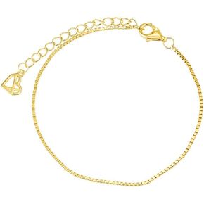 CAITLYNMINIMALIST 18K Gold Dainty Stackable Chain Bracelets for Women Gift for Women