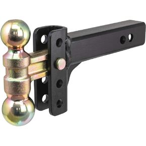 CURT 45903 Slim Adjustable Trailer Hitch Ball Mount, Fits 2-Inch Receiver, 3-3/4-In Drop, 2 or 2-5/16-Inch Balls, 10,000 Pounds, Black