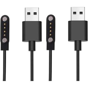 [2 Pack] Universal Smart Watch Charger Magnetic 7.62mm, Smartwatch Accessories Universal 4 Pin Magnetic Replacement Charger Compatible Cable Contact pin spacing 7.5mm - 8mm