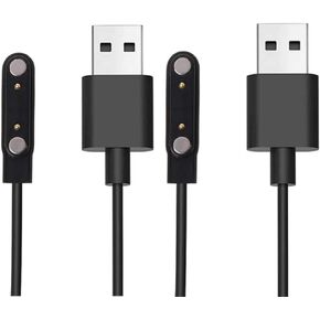 [2 Pack] Universal Smart Watch Charger Magnetic 7.62mm, Smartwatch Accessories Universal 2 Pin Magnetic Replacement Charger Compatible Cable Contact pin spacing 7.5mm - 8mm