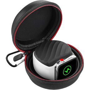 Compatible with Watch Protective Charging Case Holder Dock Travel Carrying Case iWatch Storage Box for Apple Watch 42mm/38mm Series 6/Series 5/Series 4/Series 3/Series 2/Series 1-Black