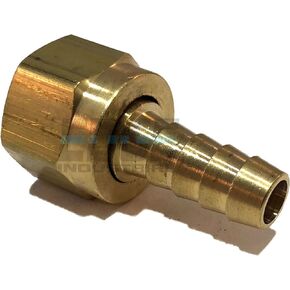 3/8" Hose ID to 1/2" 45° SAE/37° JIC Dual SEAT Female Flare Brass Swivel Connector Fuel / AIR / Water / Oil / Gas / WOG (Qty 01)