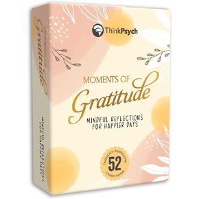 ThinkPsych Moments of Gratitude Deck - 52 Cards to Promote Positivity & Mindfulness - Positive Affirmations Cards & Uplifting Gifts - Inspiring Gratitude Journal Prompts