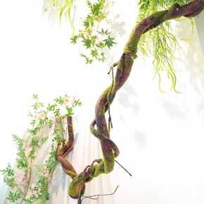 70.86" Medium EVA Foam Soft Artificial Tree Branches Thick Trunk Twig Fake Vines Liana Rattan Garland for Wall Hanging Backdrop Wedding Home Hotel Garden Christmas Thanksgiving Decoration