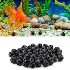 50Pcs Ball Filter Media Porous Filter Water Filter Material with Cotton for Pond, Fish, Aquarium and Waterfall Fountain
