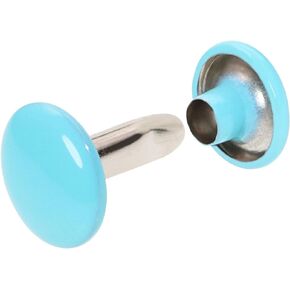 ONLYKXY 80pcs Metallic Leathercraft Rivets Double Cap 8MM/0.31inch Colourful Rivet Bottom Snaps for Shoes, Bags,Clothes，Craft and Keychains Leather Rivet Set (Blue)