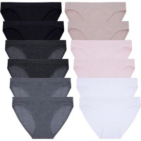 12 Pack: René Rofé Lingerie Women's Classic Seamless Hipster Brief Bikini Panties