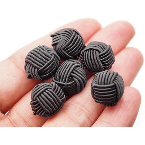 CRAFTMEMORE Chinese Closure Knots Sewing Buttons for Sweater Costumes Fabric Ball Buttons (10mm, 12pcs, Black)
