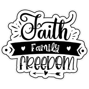 Faith Family Freedom Vinyl Waterproof Sticker Decal Car Laptop Wall Window Bumper Sticker 6"