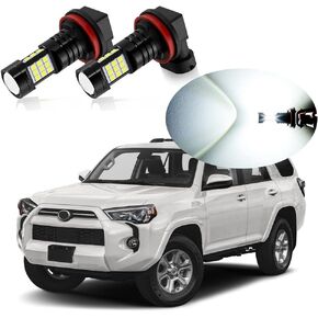 6000K Xenon White H11 H8 LED Fog Lights Bulb 2400 Lumens Per Pair Halogen Lamps Replacement Compatible with 2010 2011 2012 2013 2014 2015 2016 2017 2018 2019 2020 2021 Toyota 4Runner, Pack of 2
