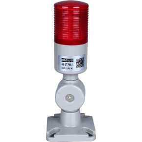 Led Signal Tower Stack Lights, Industrial Warning Lights Column Signal Tower Andon Lights with Rotatable Base Continuous/Flashing Light Switchable, (1 Layer,12V with Buzzer)