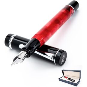 Conklin Duragraph Fountain Pen (Red Nights) - Omniflex Nib - A Luxury Pen for Journaling, Autographs, and Memorable Gifts on Any Occasion