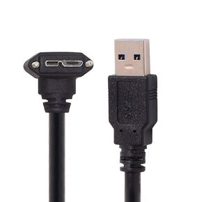 تشينيانغ مايكرو USB 3.0 كابل USB 3.0 نوع A ذكر إلى مايكرو B ذكر 90 درجة أسفل كابل الزاوية مع مسامير لوحة جبل 3.0M