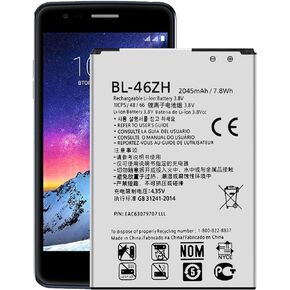 for LG Phoenix 2 K371, K7 K330 MS330, Tribute 5 LS675, K8 US375 Battery Replacement BL-46ZH in Saudi Arabia