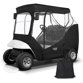 10L0L Golf Cart Enclosure 2 Passenger for EZGO TXT,Waterproof Portable Drivable Golf Cart Storage Cover,Travel 4-Sided Enclosure