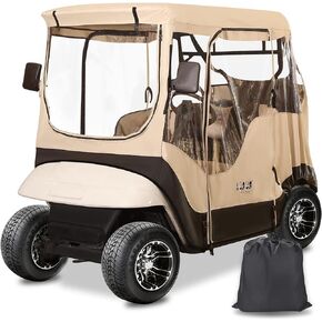 10L0L Golf Cart Enclosure 2 Passenger for EZGO TXT,Waterproof Portable Drivable Golf Cart Storage Cover,Travel 4-Sided Enclosure