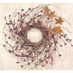 CWI Gifts Country Mix Small 10 Inch Wreath - Red White and Blue Pip Berries