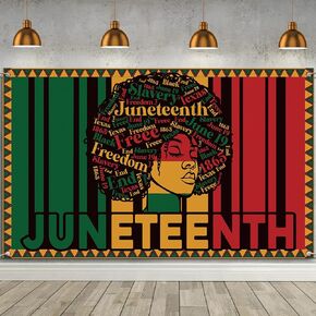 Juneteenth Backdrop for Photograpy Happy Juneteenth Banner Juneteenth Decor 19th June 1865 Freedom Day Juneteenth Party Decoration and Supplies for Home Party