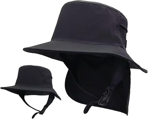 قبعة LLmoway لركوب الأمواج بعامل حماية من الأشعة فوق البنفسجية 50+ قبعة شمسية للشاطئ مقاومة للماء مع حزام للذقن in Kuwait