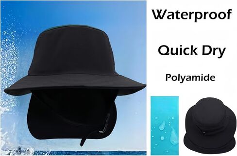 قبعة LLmoway لركوب الأمواج بعامل حماية من الأشعة فوق البنفسجية 50+ قبعة شمسية للشاطئ مقاومة للماء مع حزام للذقن in Kuwait