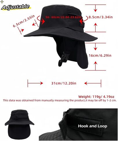 قبعة LLmoway لركوب الأمواج بعامل حماية من الأشعة فوق البنفسجية 50+ قبعة شمسية للشاطئ مقاومة للماء مع حزام للذقن in Kuwait