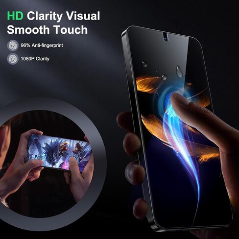 واقي شاشة الخصوصية WSKEN لهاتف Samsung Galaxy S24 Plus، 24 درجة [إزالة الغبار التلقائي] [دعم فتح بصمات الأصابع] طبقة زجاجية مقواة عالية الدقة بتغطية كاملة مع منزل تركيب نظيف للغبار، عبوتان in Kuwait