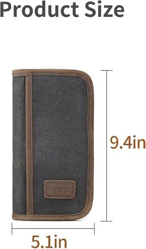 Wogarl Canvas Portfolio Organizer for Men Women, Leather Padfolio Business Resume Legal Pad Portfolio in Saudi Arabia