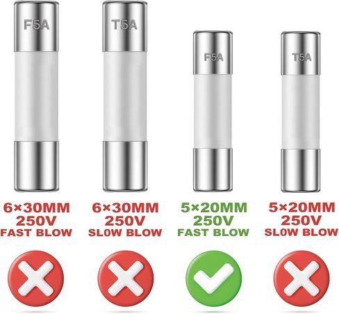 1A 250V 5x20MM Fast Blow Ceramic Fuses 1 Amp 250 Volt 0.2 x 0.78 Inch Fast-Acting Tube Fuse F1AL250V (Pack of 20Pcs) in Saudi Arabia