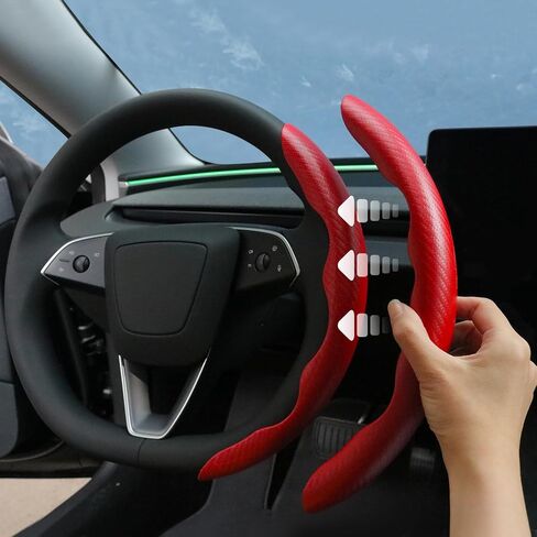 MEWANT 2pcs Car Carbon Fiber Segmented Steering Wheel Cover for Men/Women，Anti-Slip Comfortable Steering Wheel Protector Universal 99% Car Wheel Cover Protector, Car Interior Accessories in Kuwait