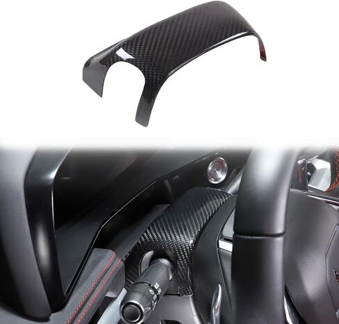 Daeiclru Real Carbon Fiber Car Steering Wheel Base Trim Cover Compatible with Chevrolet Corvette C8 2020-2023, Interior Steering Wheel Panel Trim Accessories (Black) in Saudi Arabia