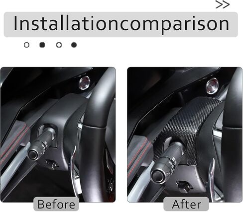 Daeiclru Real Carbon Fiber Car Steering Wheel Base Trim Cover Compatible with Chevrolet Corvette C8 2020-2023, Interior Steering Wheel Panel Trim Accessories (Black) in Saudi Arabia