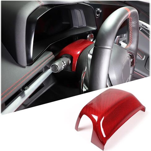 Daeiclru Real Carbon Fiber Car Steering Wheel Base Trim Cover Compatible with Chevrolet Corvette C8 2020-2023, Interior Steering Wheel Panel Trim Accessories (Black) in Saudi Arabia