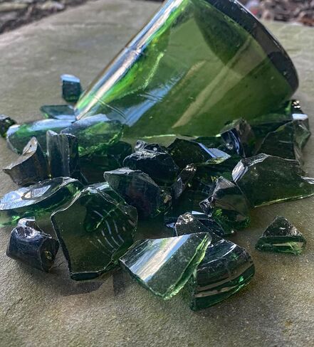 Bottled Up Designs Handmade Vintage Olive Greem Quilted Square Leverback Necklace, Recycled 1900s Wine Bottle Glass, Sterling Silver, Eco Friendly, Made in USA, Birthday Gifts, Mothers Day, Women in Saudi Arabia