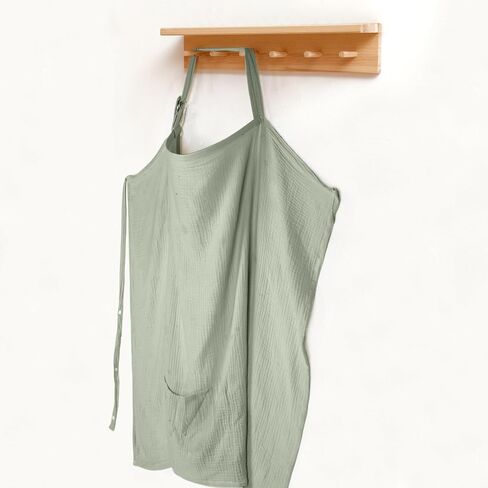 Muslin Nursing Covers for Breastfeeding - Allows Hands-Free Baby Check, 100% Cotton, Featuring Windproof Straps, Includes A Small Potable Storage Pocket, Baby Breast Feeding Must Haves in Saudi Arabia