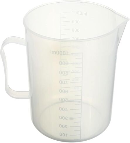 Bettomshin 1Pcs 1000ml Metric Plastic Graduated Beaker, Lab Beakers Multipurpose Mixing Cups Measuring Cup Transparent for Lab Kitchen Liquids in Saudi Arabia